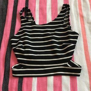 Wet Seal Black & White Crop Top